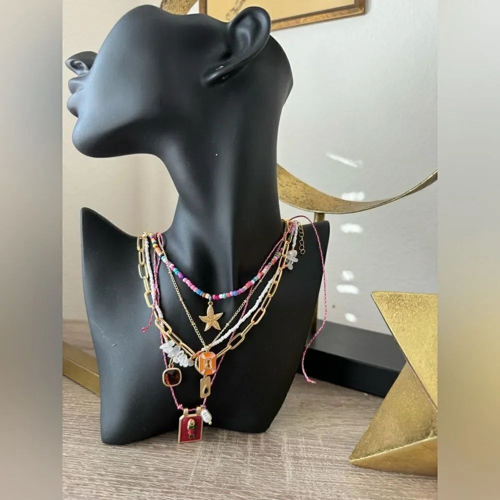Colorful Layered Necklace Set N829 - Picture 6 of 6